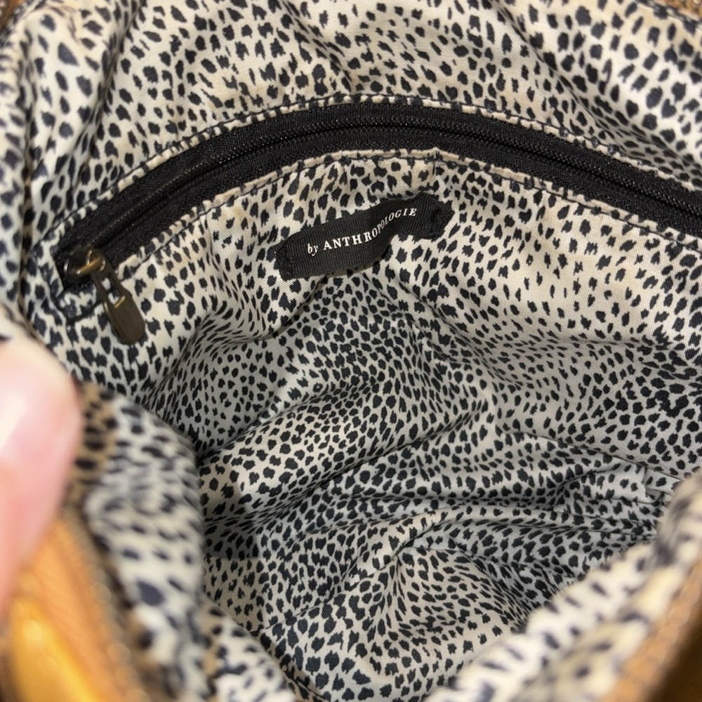 Anthropologie Sadie Crossbody double front zip faux leather bag. P 14 - Picture 5 of 7